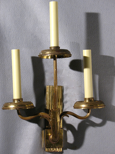 Pair of 3-Light Art Nouveau Sconces